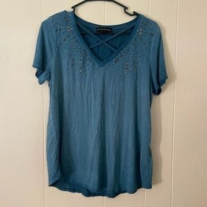 Rock & Republic with Grommets and Criss Cross Chest Size L